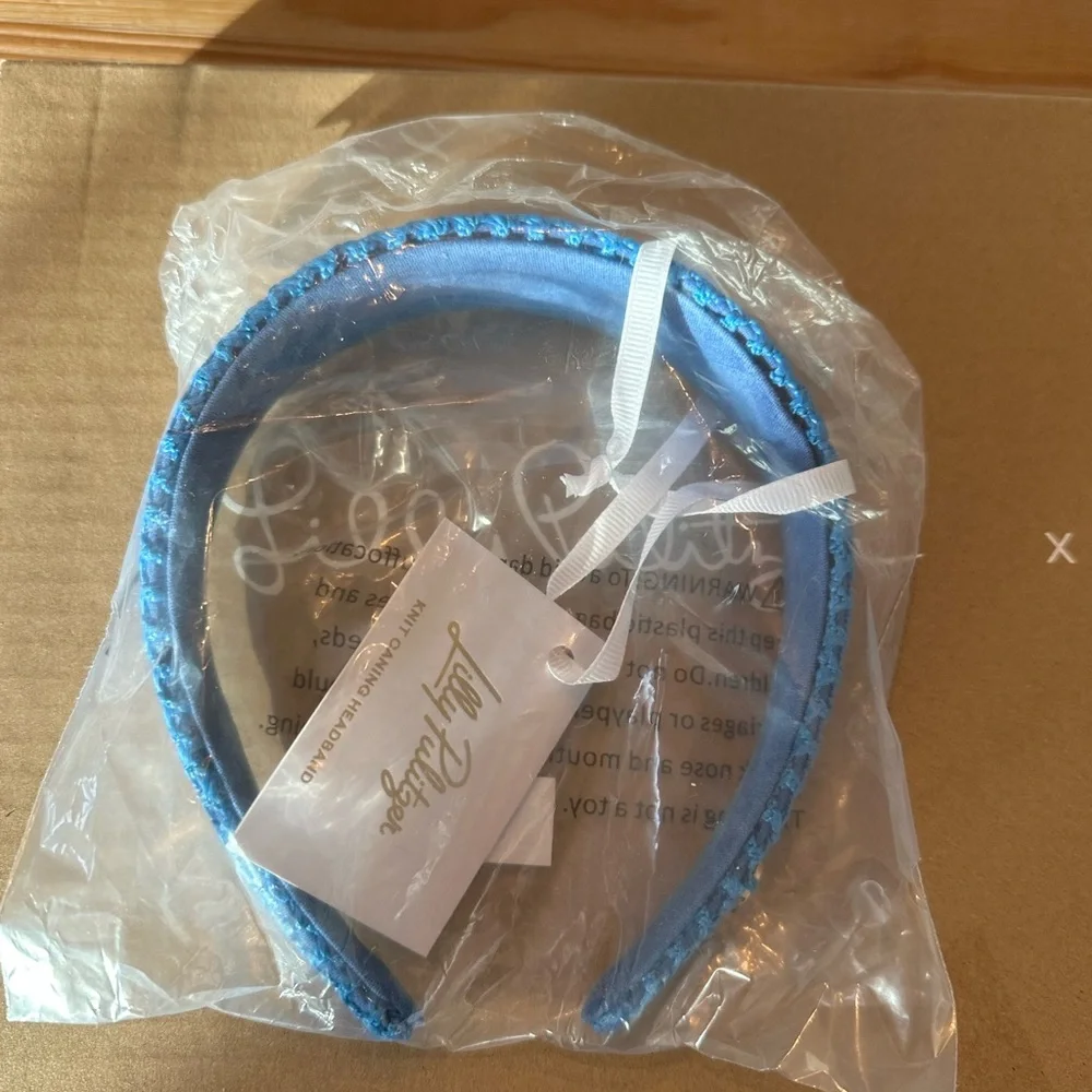 NWT Lilly Pulitzer knot caning headband Blue Stream - Picture 7 of 7